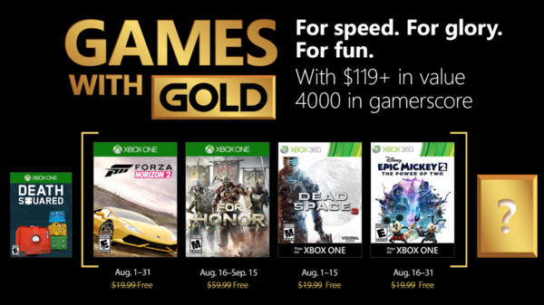 Xbox - August 2018 Games with Gold